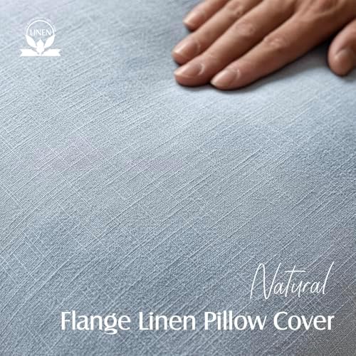 Foindtower Decorative Linen Lumbar Throw Pillow Covers 12x20 Inch Sky Blue - Image 2
