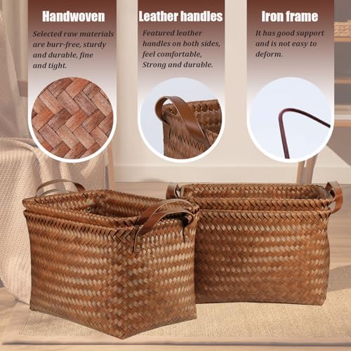 BROWNLILY Handwoven Wicker Storage Baskets - Image 2