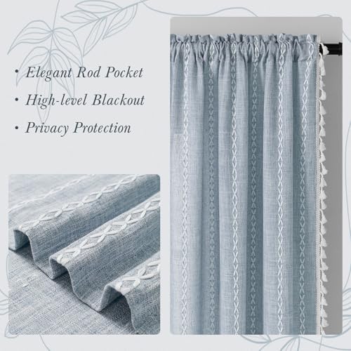 MitoVilla 2 Panels Boho Kitchen Short Curtains, Modern Farmhouse Cafe Curtains - Image 6