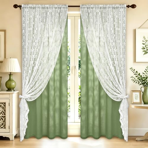 ASPMIZ Sage Green Linen Curtains - Image 7