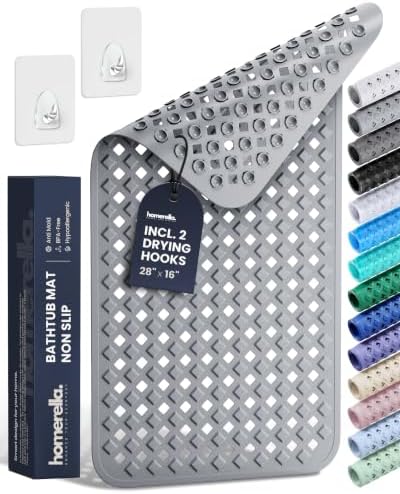 homerella Bathtub Mat Non Slip 28x16 Shower Mat Non Slip Anti Mold BPA Free by Homerella