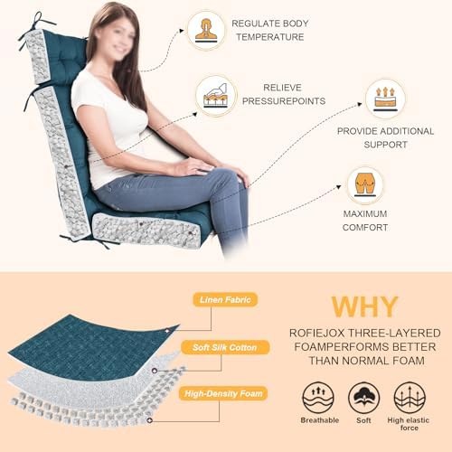 Rocking Chair Cushions Indoor High Back Set - Image 3