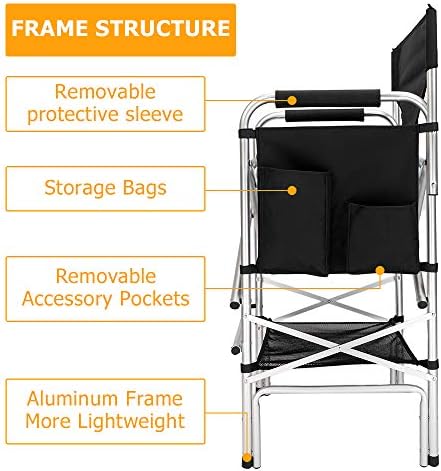 mefeir 31" Tall Folding Directors Chair - Image 6