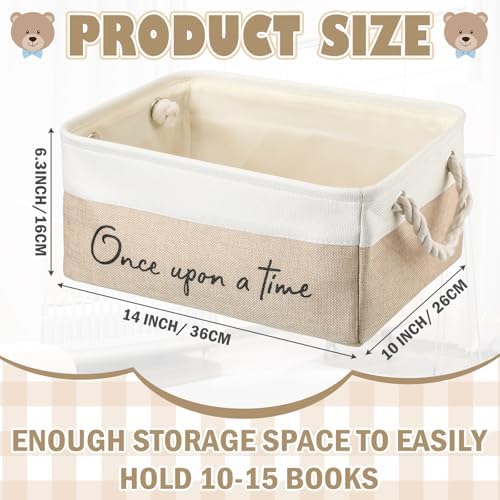 Marsui 1 Pcs Book Storage Basket Book Bin Once Upon a Time - Image 2