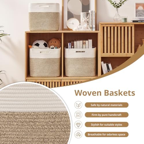 OIAHOMY 13 Inch Cube Storage Bins, Insert Storage Baskets - Image 5