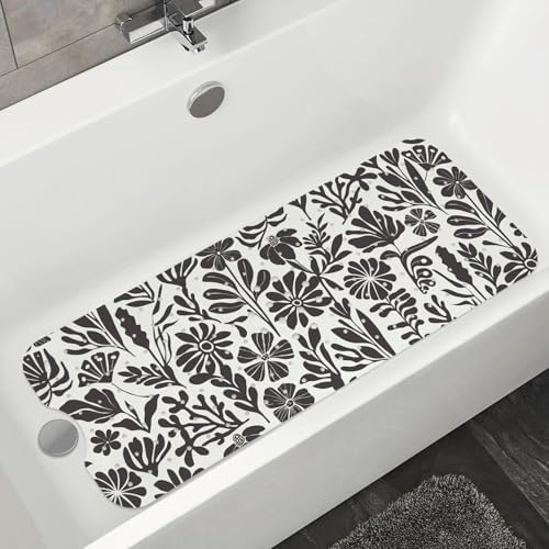 Non Slip Bathtub Mat, Extra Long Flower Bath Mat - Image 7