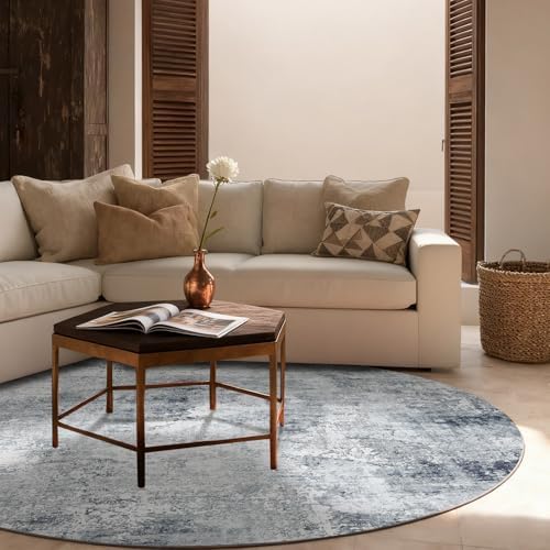 4ft Round Bedroom Rug Washable: Circle Rugs - Image 3