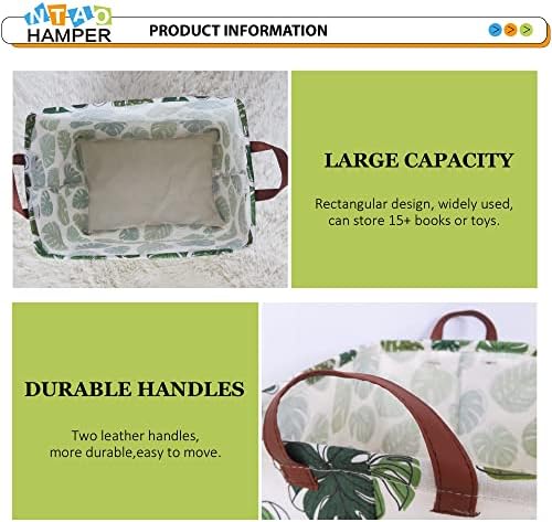 NTAOHAMPER Rectangular Green Storage Basket, Waterproof Safari Nursery Box - Image 6
