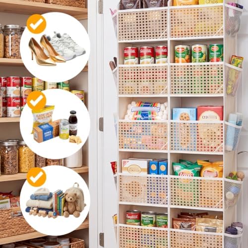 Over The Door Organizer 5 Tiers, Extra Large Behind Door Storage of 10 - Image 4