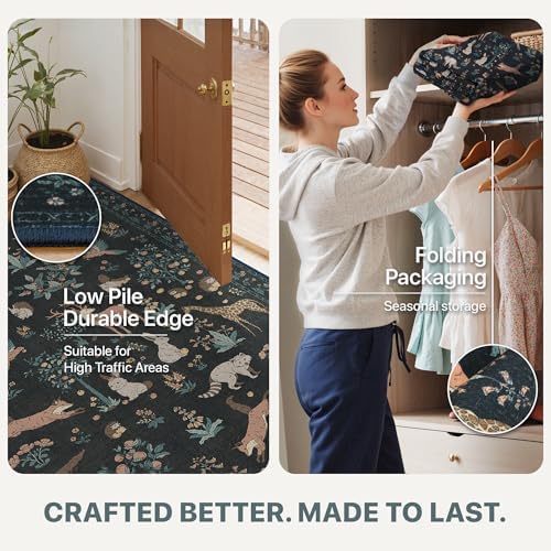 BESBLEE 2X7 Washable Kitchen Runner Rug, Animal Non Slip - Image 4