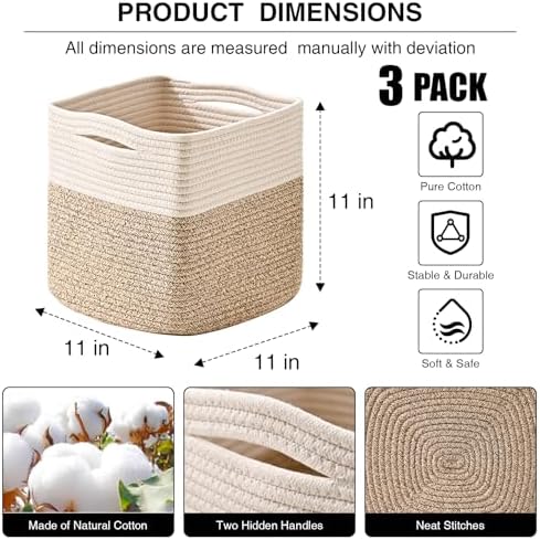 11 Inch Cube Storage Bins, 11x11 Organization Bins - Image 2