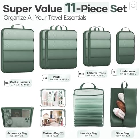 Veken 11 Set Compression Packing Cubes - Image 2