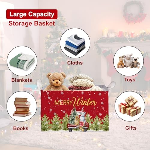 Christmas Snowman Storage Basket, Snowman Storage Box - Image 3