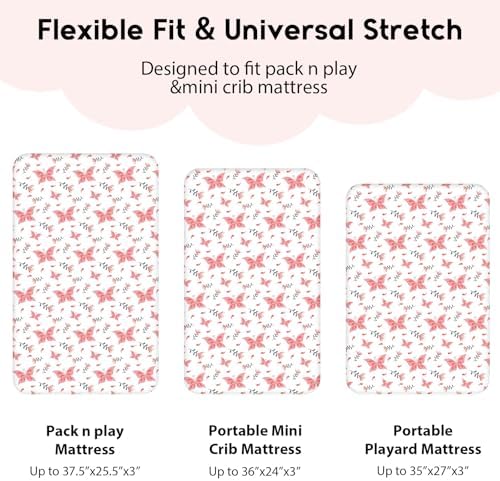 Yoofoss 2-Pack Pack and Play Sheets Fitted 38x26 - Image 3