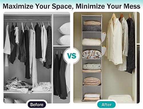 Hanging Closet Organizer and Storage, 2 Packs, Light Grey - Image 7