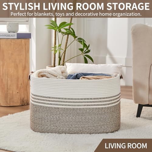 Laundry Hamper with Handles, 72L Rope Laundry Basket - Image 7