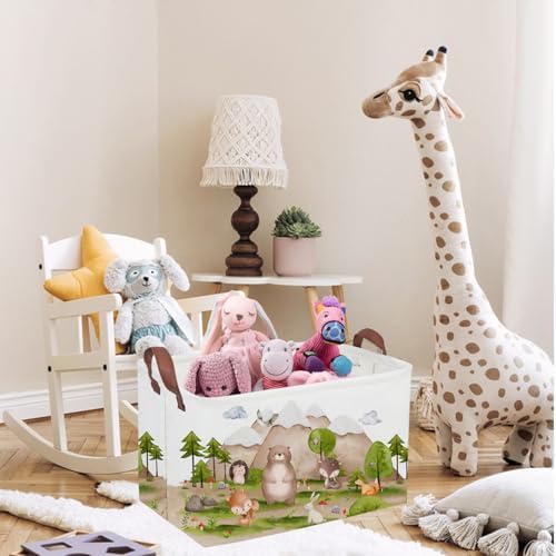 Sanjiaofeng Rectangular Forest Animals Kids Laundry Basket Animal Hamper - Image 6