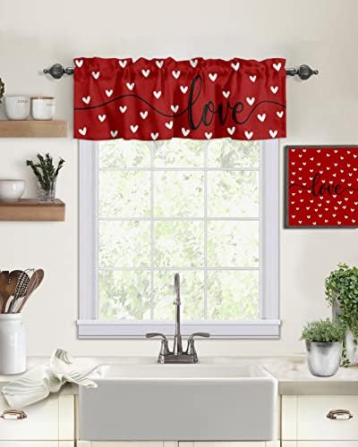 Valentine's Day Eucalyptus Love Hearts Kitchen Curtains Valances by VandarllinHomeKitchenDecor