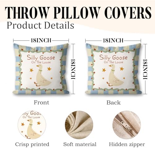 Pretty Silly Goose Pillow Covers Playroom Toddler Nursery Decor - Image 2