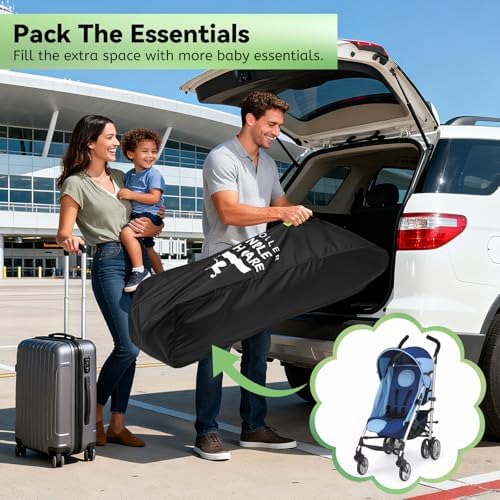 Umbrella Strollers Bag for Airplane, Stroller Travel Bag 42"H x 12"W x 12"D - Image 5