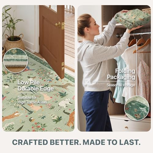 BESBLEE 2X6 Washable Kitchen Runner Rug, Animal Non Slip - Image 4