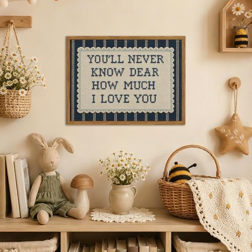 Framed You'll Never Know Dear How Much I Love You Wall Art, Vintage Nursery - Image 2