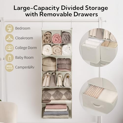 GRANNY SAYS Hanging Closet Organizer, 3 Drawers, 6 Shelves - Image 5