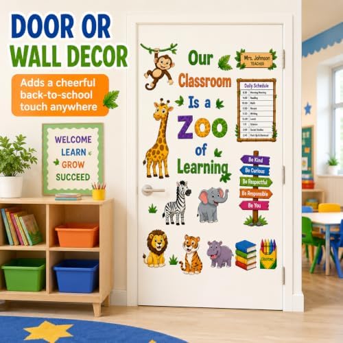 Zoo Animal Wall Stickers PVC Jungle Animal Wall Decals Tiger Elephant Giraffe - Image 4
