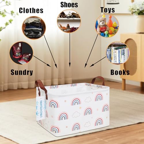 Rectangular Collapsible Cloud Rainbow Storage Basket Nursery Organizer - Image 4