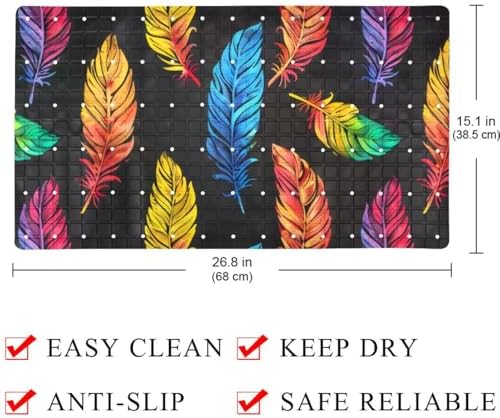 Non Slip Bathtub and Shower Mat 26.8x15.1 inch, Bath Mat - Image 4