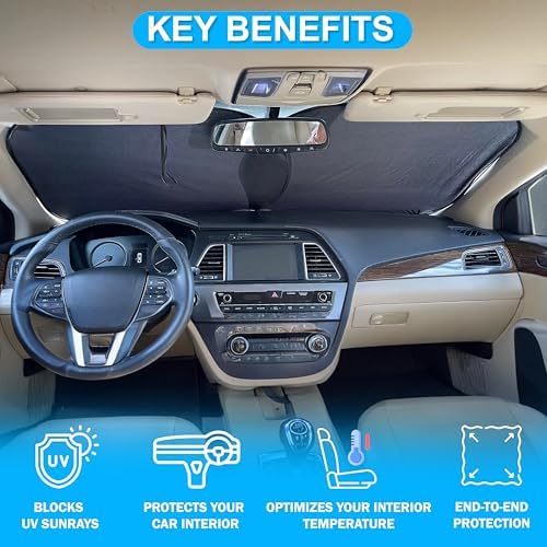 Autovir 2 Piece Car Windshield Sun Shade Foldable | Durable Polyester - Image 2