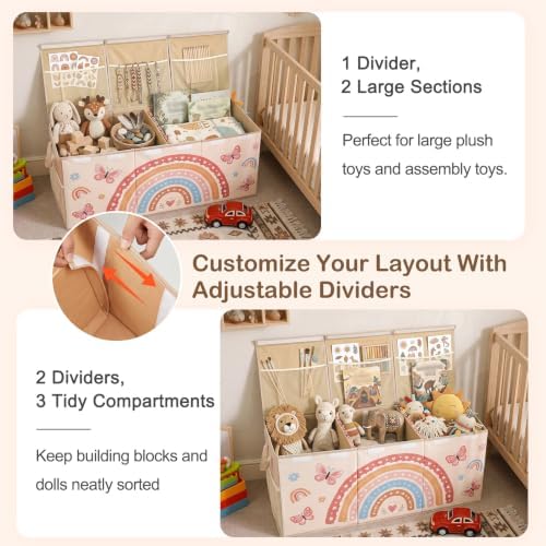 Toy Box with Adjustable Divider Large Toy Chest Storage - Image 2