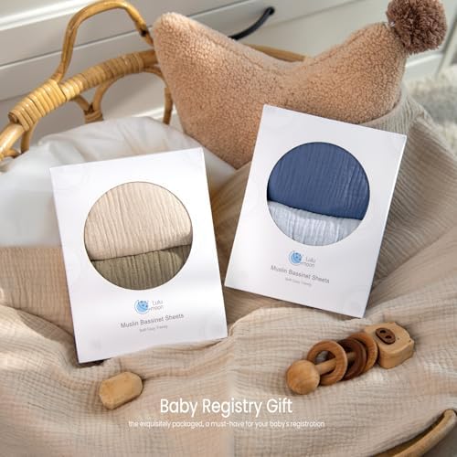 lulumoon Muslin Fitted Bassinet Sheet: Compatible - Image 6