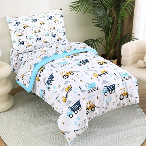 Lasoftan Cars Toddler Bedding Set, 4-Piece Bed-in-a-Bag Comforter Set - Image 7