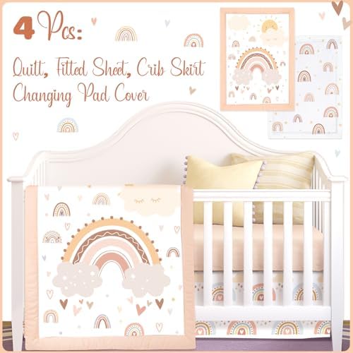 Hahafelt 4 Pieces Baby Crib Bedding Set - Image 7