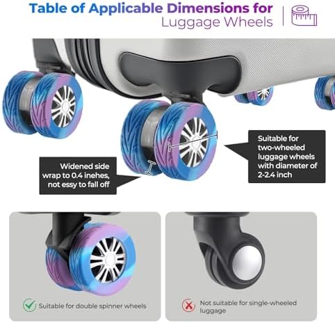 8Pcs Luggage Wheel Covers, Travel Accessories - Image 3