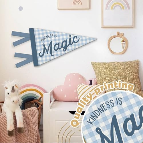 Kids Room Decor, Inspirational Kindness Is Magic Felt Banners Flags - Image 6