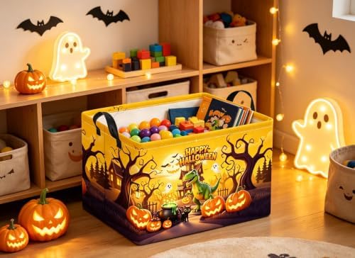 Rectangular Halloween Basket for Boys and Girls Kids Trick or Treat Pumpkin - Image 5
