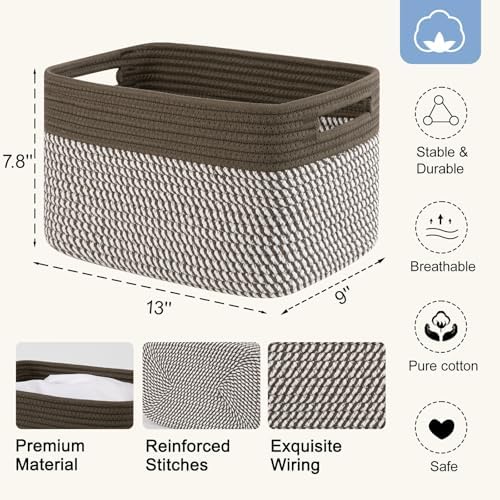 4 Pack Storage Baskets for Organizing, Woven Baskets for Shelves - Image 2