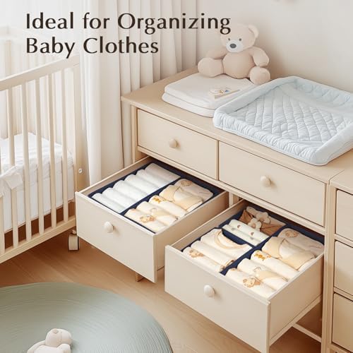 DIMJ Drawer Organizers Clothes, Fabric Closet Organizers and Storage, Shallow - Image 5