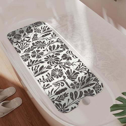 Non Slip Bathtub Mat, Extra Long Flower Bath Mat by Unknown