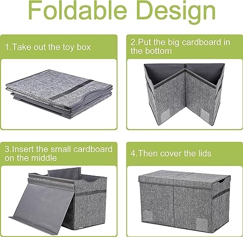 YOLOXO Toy Box Chest, Collapsible Sturdy Storage Bins - Image 5