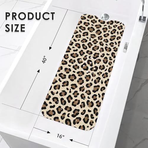 Bathtub Shower Mat 40X16 Inch, for Toddler, Animal Brown - Image 2
