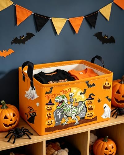 Essme Rectangular Dinosaur Halloween Baskets, Kids Storage Box, Cute Basket - Image 5