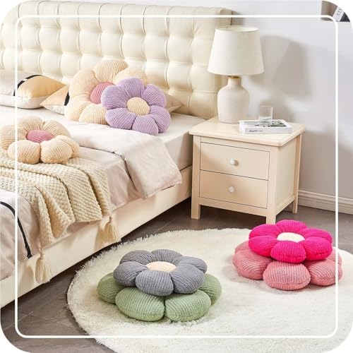 Kcvvcr Flower Throw Pillow, Soft Hot Pink 14.9" Shaped Floor Pillow - Image 6