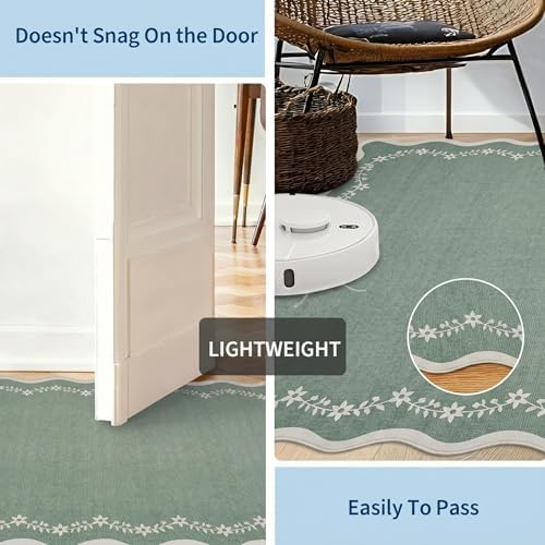 GarveeHome 2.5x8 Scalloped Washable Runner Rug Non Slip Hallway Kitchen Rug - Image 6