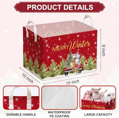 Christmas Snowman Storage Basket, Snowman Storage Box - Image 2