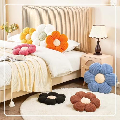 Kcvvcr Flower Throw Pillow, Soft Black 17.7" Shaped Floor Pillow - Image 6
