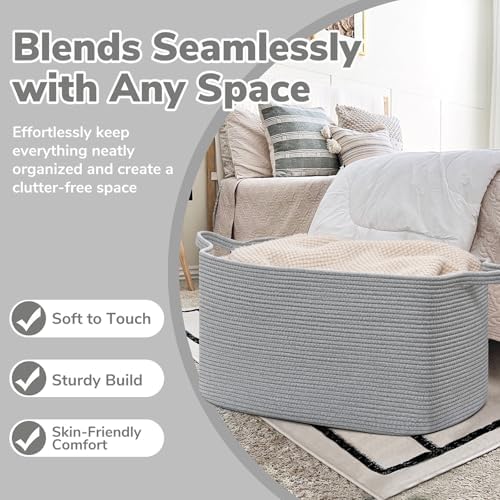 Goodpick Large Woven Rope Blanket Basket - Image 5