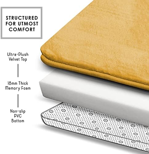 Clara Clark Bathroom Rug Set, 3 Piece Velvet Memory Foam Bath Mats - Image 6